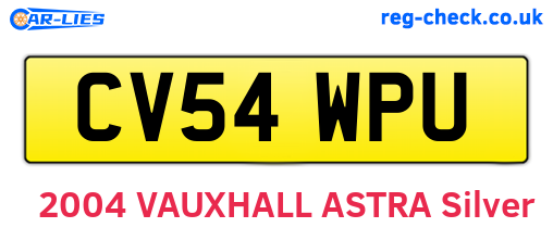 CV54WPU are the vehicle registration plates.