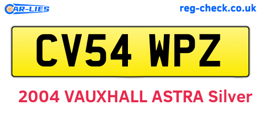 CV54WPZ are the vehicle registration plates.