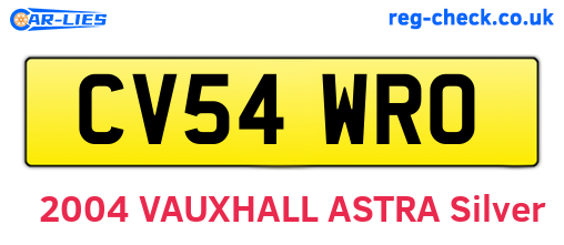 CV54WRO are the vehicle registration plates.