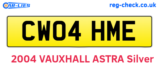CW04HME are the vehicle registration plates.