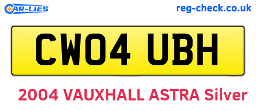 CW04UBH are the vehicle registration plates.