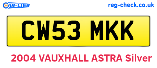 CW53MKK are the vehicle registration plates.