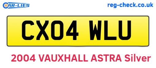 CX04WLU are the vehicle registration plates.