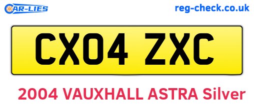 CX04ZXC are the vehicle registration plates.