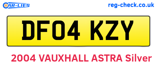 DF04KZY are the vehicle registration plates.