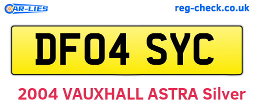 DF04SYC are the vehicle registration plates.