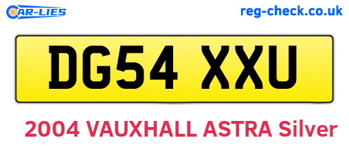 DG54XXU are the vehicle registration plates.