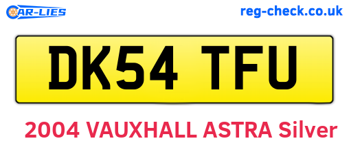 DK54TFU are the vehicle registration plates.