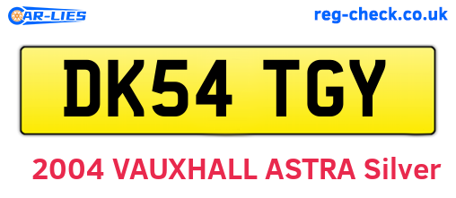 DK54TGY are the vehicle registration plates.