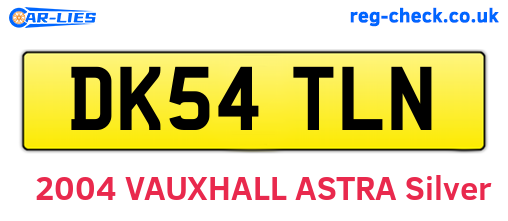 DK54TLN are the vehicle registration plates.