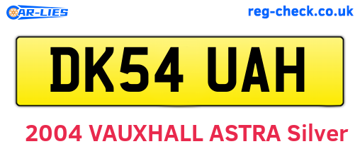 DK54UAH are the vehicle registration plates.