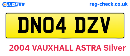 DN04DZV are the vehicle registration plates.
