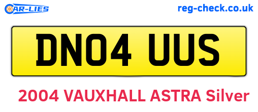 DN04UUS are the vehicle registration plates.