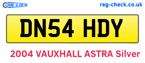DN54HDY are the vehicle registration plates.