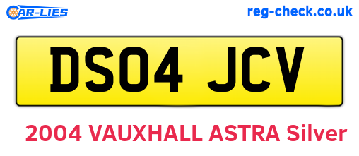 DS04JCV are the vehicle registration plates.