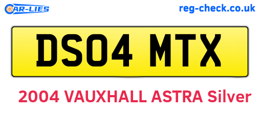 DS04MTX are the vehicle registration plates.