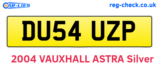 DU54UZP are the vehicle registration plates.