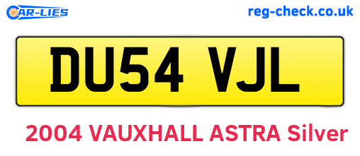 DU54VJL are the vehicle registration plates.