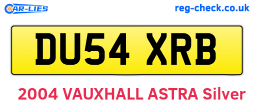 DU54XRB are the vehicle registration plates.