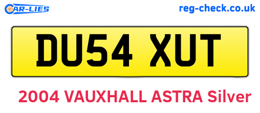 DU54XUT are the vehicle registration plates.