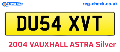 DU54XVT are the vehicle registration plates.