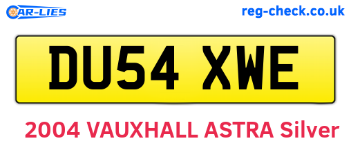 DU54XWE are the vehicle registration plates.
