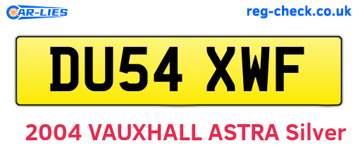 DU54XWF are the vehicle registration plates.
