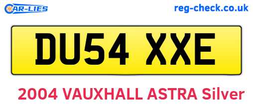 DU54XXE are the vehicle registration plates.