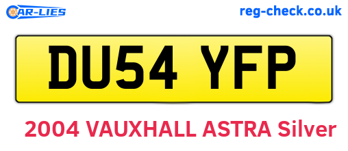 DU54YFP are the vehicle registration plates.