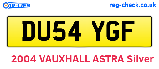 DU54YGF are the vehicle registration plates.