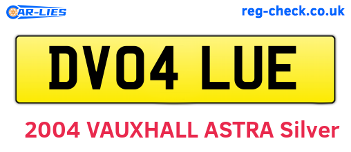 DV04LUE are the vehicle registration plates.