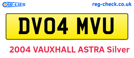 DV04MVU are the vehicle registration plates.