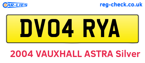 DV04RYA are the vehicle registration plates.
