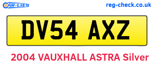 DV54AXZ are the vehicle registration plates.