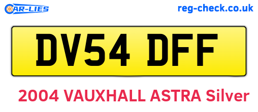 DV54DFF are the vehicle registration plates.