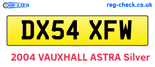 DX54XFW are the vehicle registration plates.