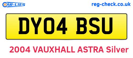 DY04BSU are the vehicle registration plates.