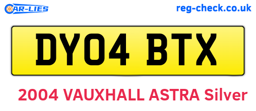 DY04BTX are the vehicle registration plates.