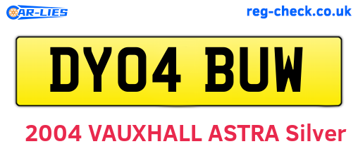 DY04BUW are the vehicle registration plates.