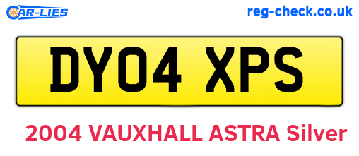 DY04XPS are the vehicle registration plates.