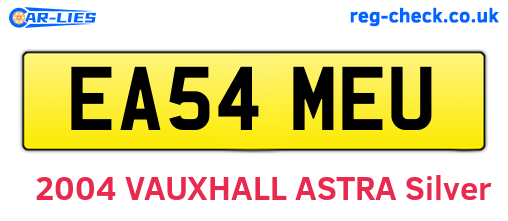 EA54MEU are the vehicle registration plates.