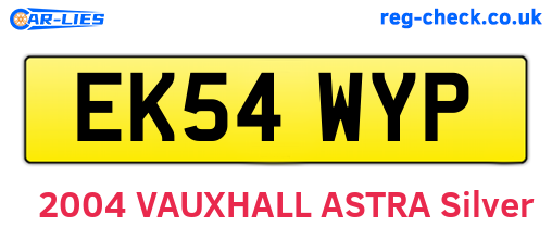 EK54WYP are the vehicle registration plates.