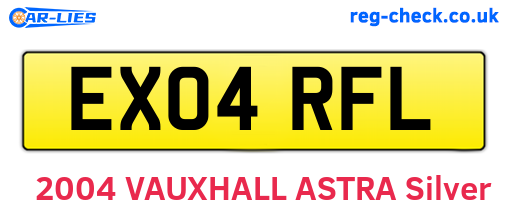 EX04RFL are the vehicle registration plates.