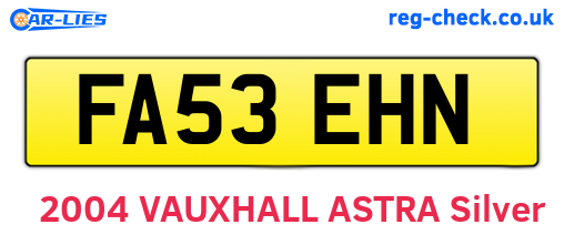 FA53EHN are the vehicle registration plates.