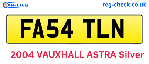 FA54TLN are the vehicle registration plates.