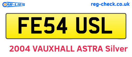 FE54USL are the vehicle registration plates.