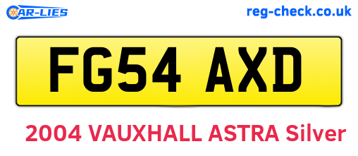 FG54AXD are the vehicle registration plates.