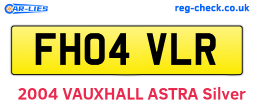 FH04VLR are the vehicle registration plates.