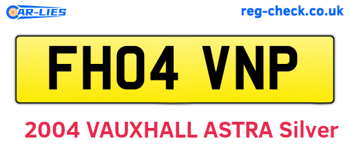 FH04VNP are the vehicle registration plates.