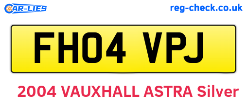 FH04VPJ are the vehicle registration plates.